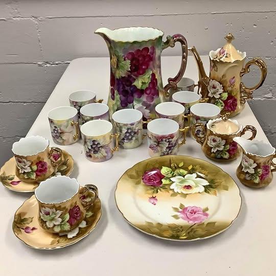 Hand Painted Tea & Punch Set