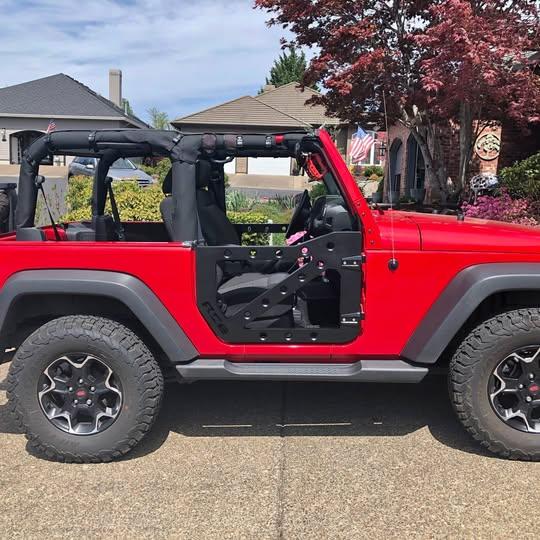 Jeep Wrangler JK trail doors by ACE Engineering with storage rack