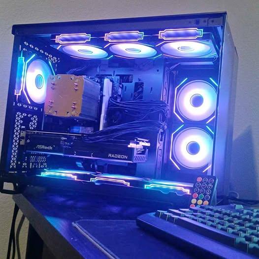 9070XT 16GB Ryzen 7500F 1TB High-End Gaming PC Gorgeous ATX Infinity Fan AAA 4k System +Peripherals!