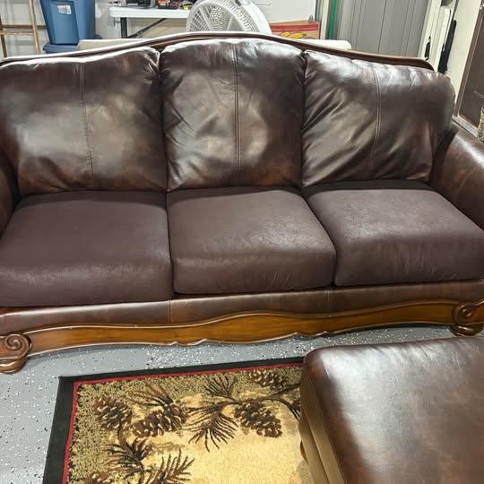 $100 for all! 3 pc. Couch, loveseat, ottoman set