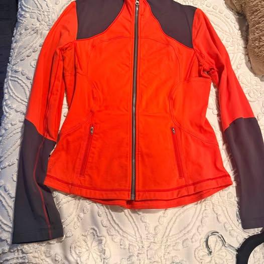 Lululemon Orange Full Zip Athletic Jacket