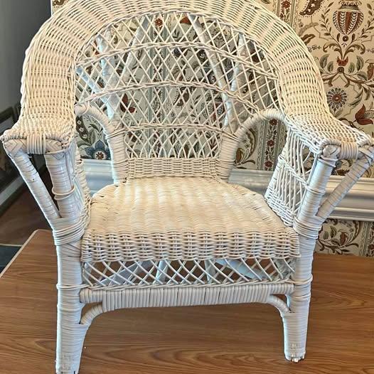 White Wicker Chair for a Child