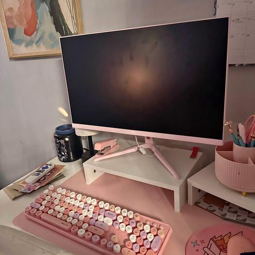 Pink Gaming monitor + keyboard and mouse