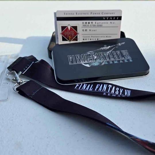Final Fantasy VII 7 Remake Shinra ID Key Card, Lanyard & Case GameStop Collectible Promo