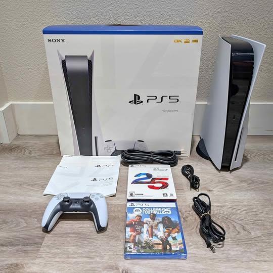 11 Hours of Total Use Sony PlayStation 5 PS5 Original Fat Disc Edition with 2 Games & Controller