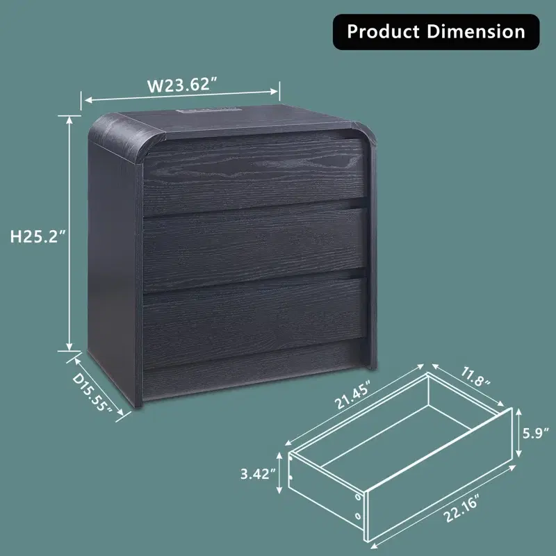 Modern Nightstand with Charging Station 6