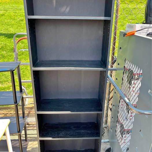 ($35) Black Book Shelf 72” X 24 3/4” 9 1/2” D