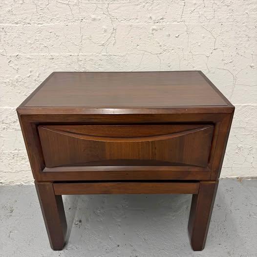 CORT Dark Brown Wood Nightstand Side Table