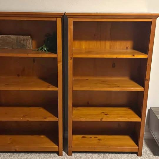 Solid wood bookshelves