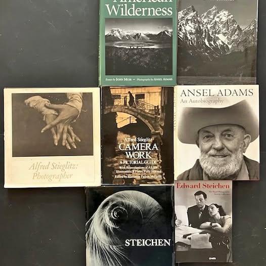 Photography books:Adams, Mapplethorpe,Steichen Stieglitz,Cartier-Bresson,Cameron,Curtis,Bruguiere