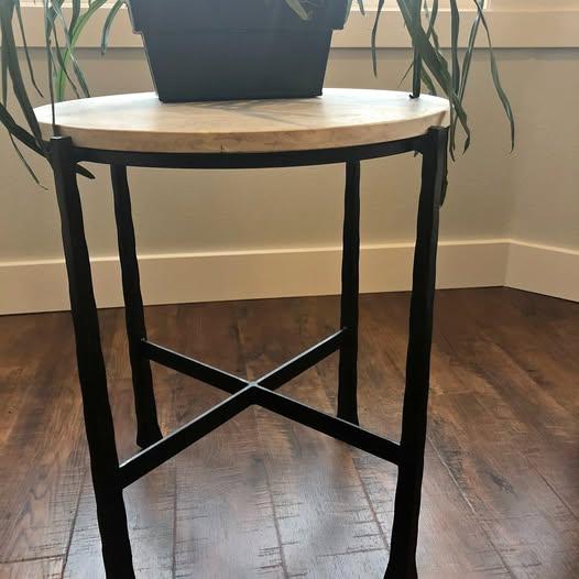 Bernhardt -Travertine Side Table