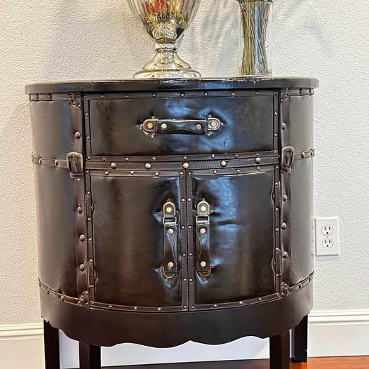 Leather console table/ nightstand