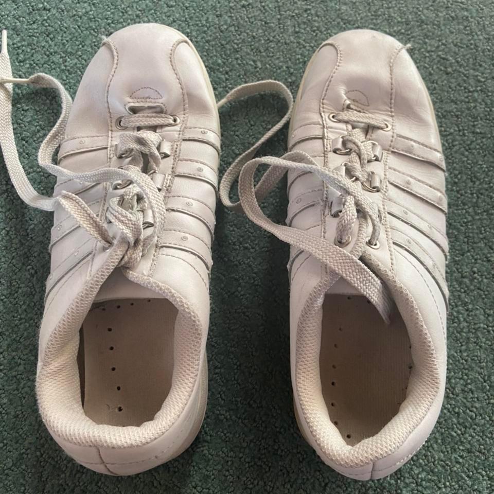 Ladies Leather White Tennis Shoes 4