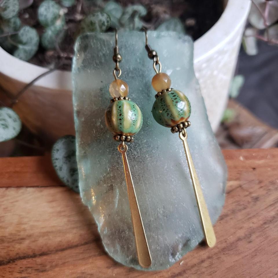 Elegant Citrine Quartz Earrings W 3
