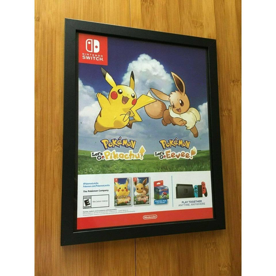 Pokemon Lets Go Pikachueevee Framed 4