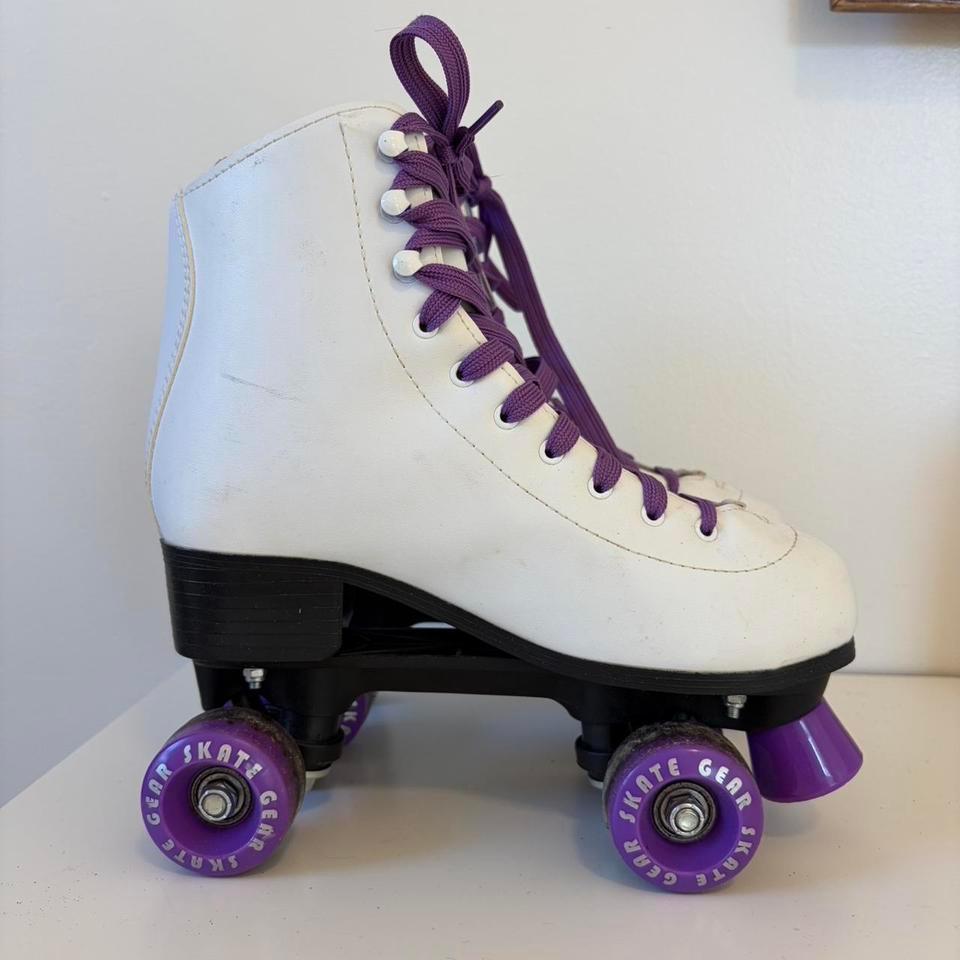 White Roller Skates With Purple 7763