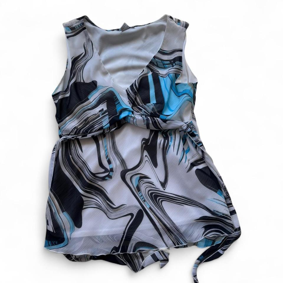 Babydoll Blue Black White Ac67