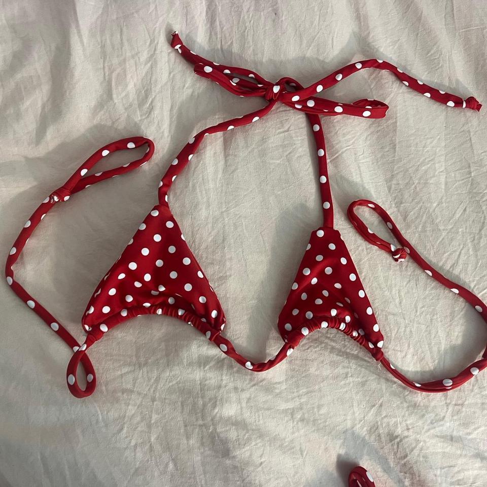 Red Polka Dot Bikini Set B61e 4