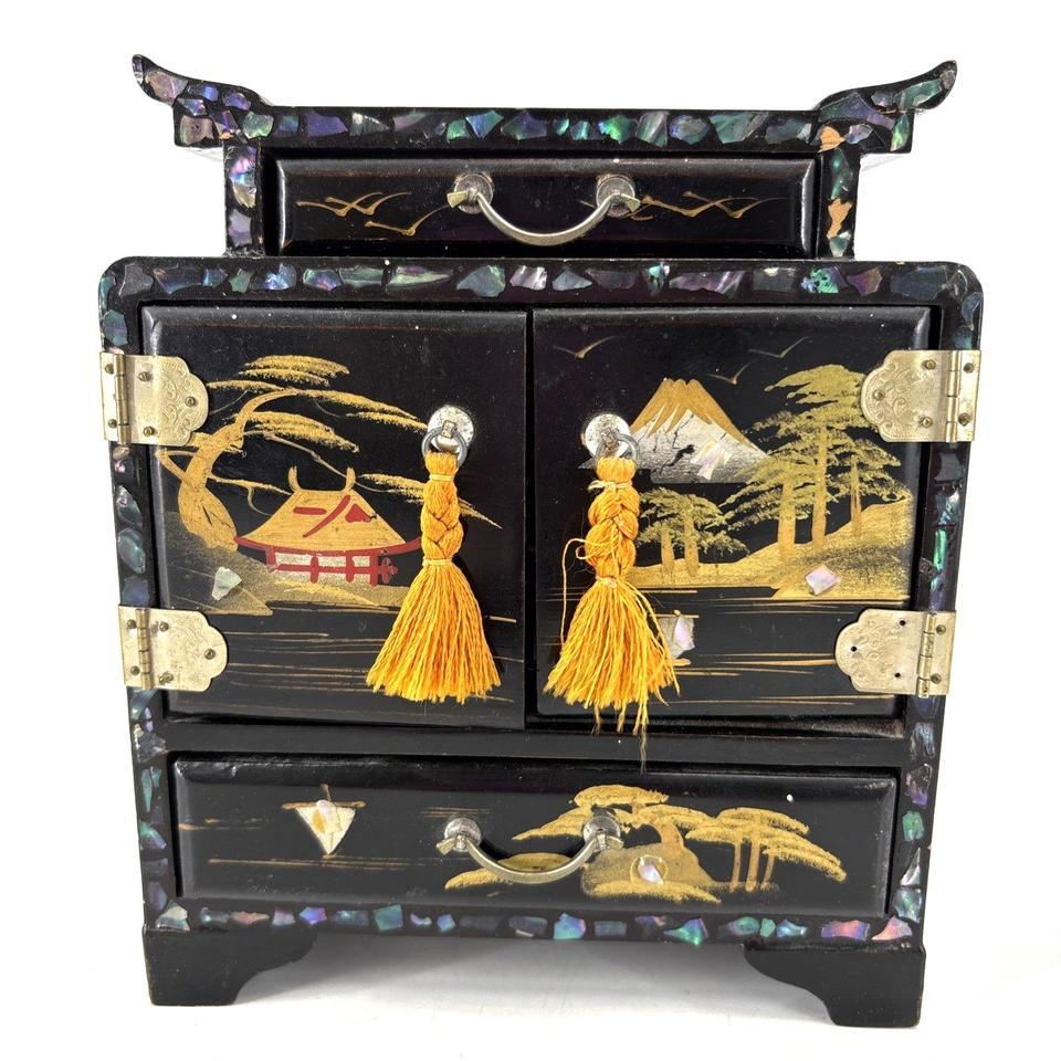 Antique Japanese Jewelry Box Black