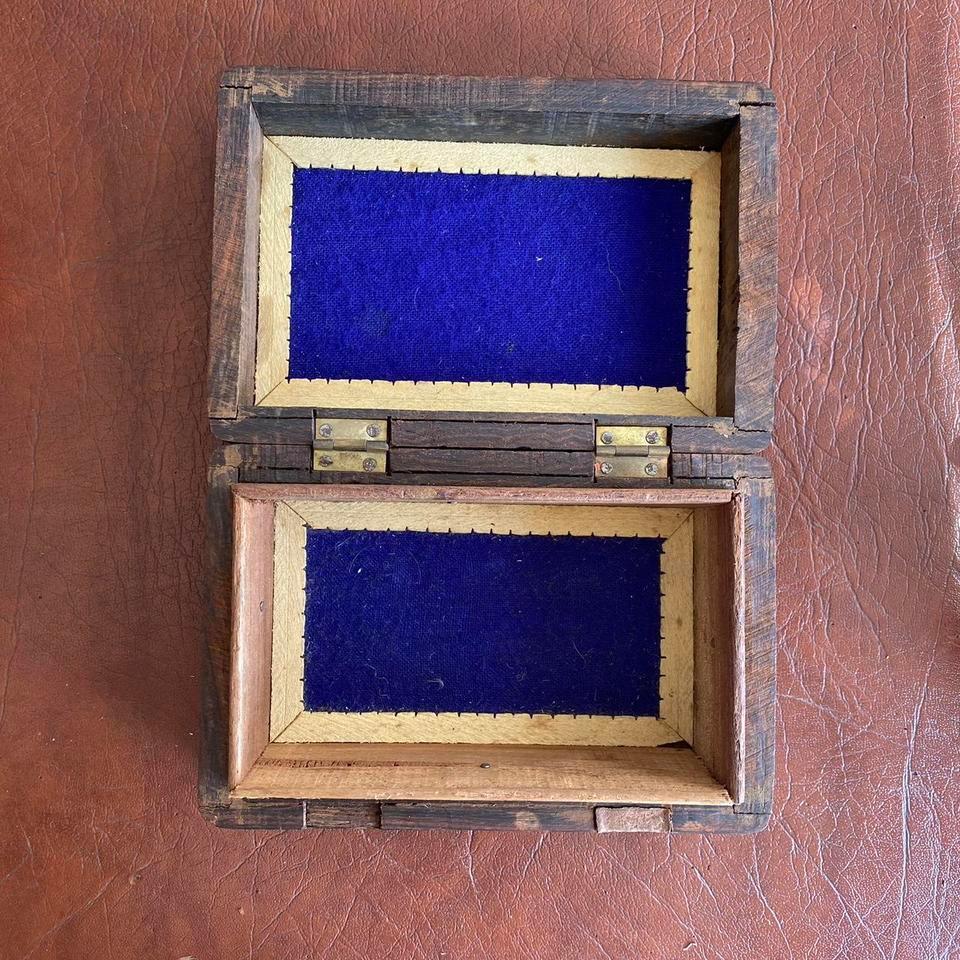 Hand Carved Wooden Box With 6462 6