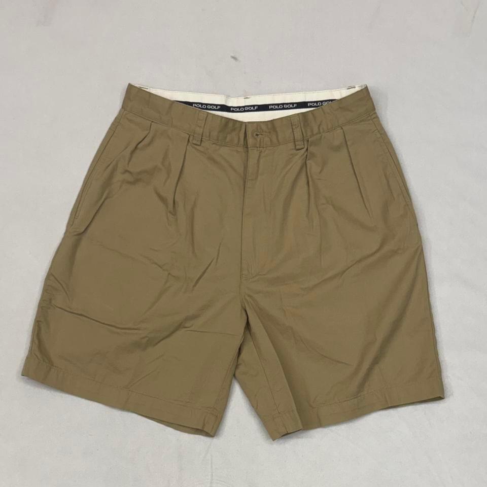Mens Polo Golf Khaki Pleated 0418