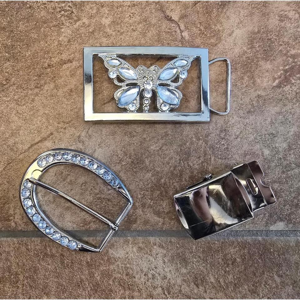 Silver Diamond Belt Buckle 3 3