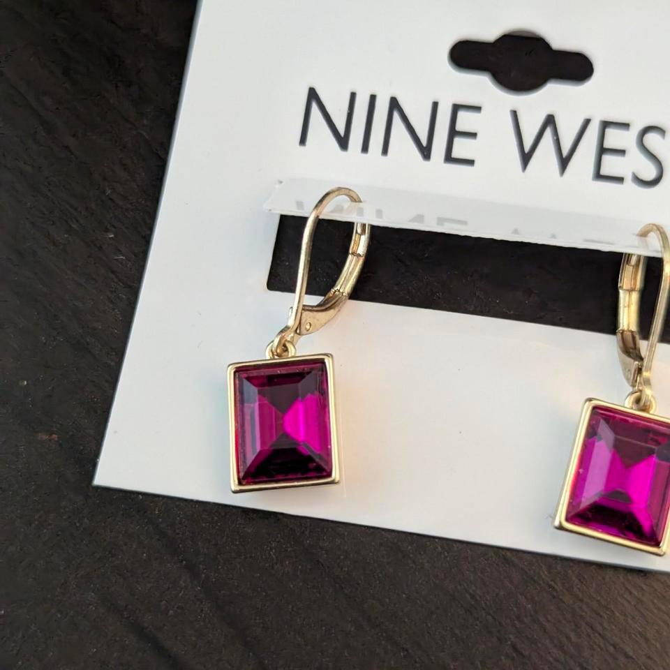 Nine West Pink Square Earrings 11f0 3
