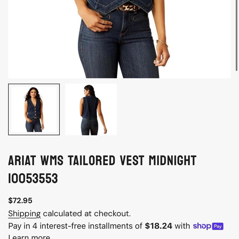 Ariat Midnight Denim Vest Size 683d