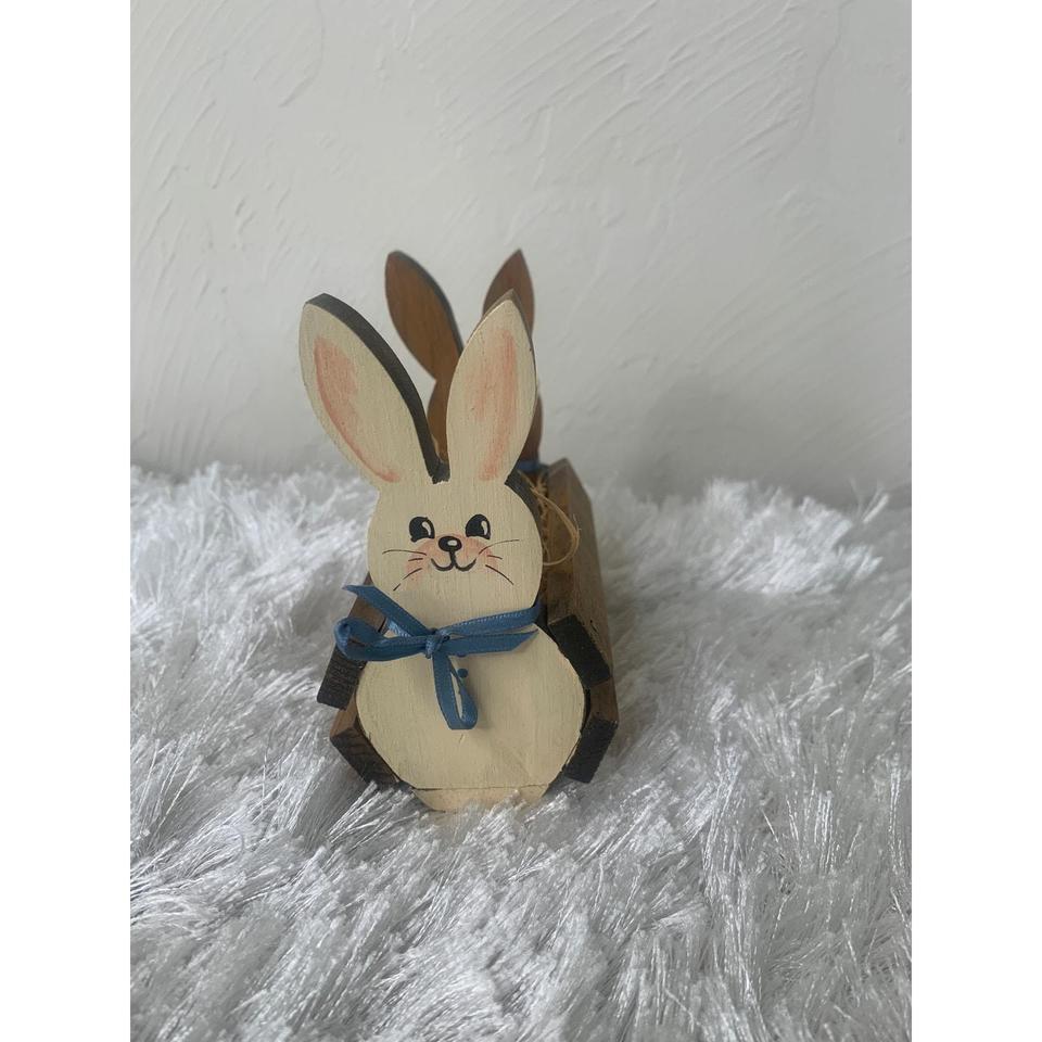 Easter Bunny Wood Primitive Holder 0f60