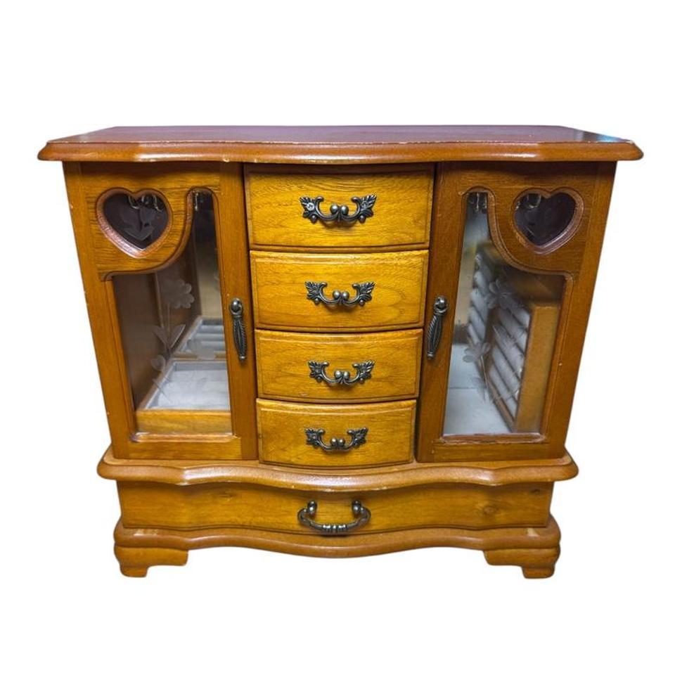 Vintage Wooden Jewelry Box With 9ff9