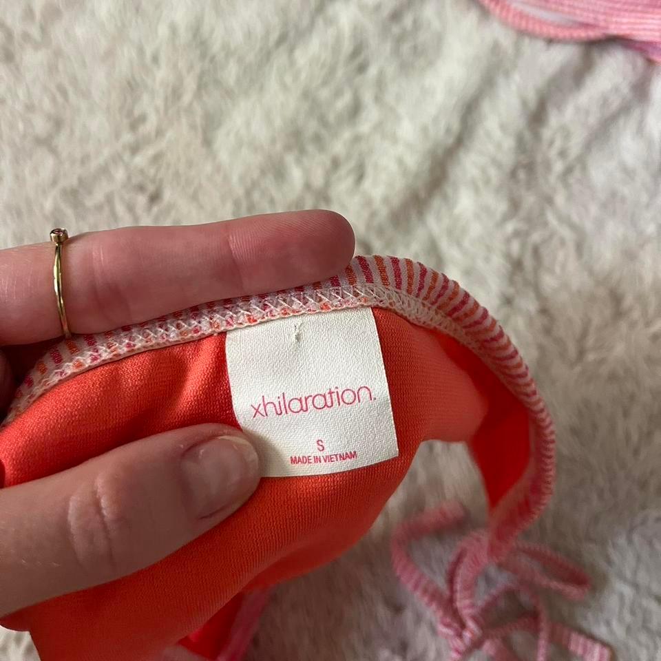 Pink And Orange Striped Bikini 520a 3