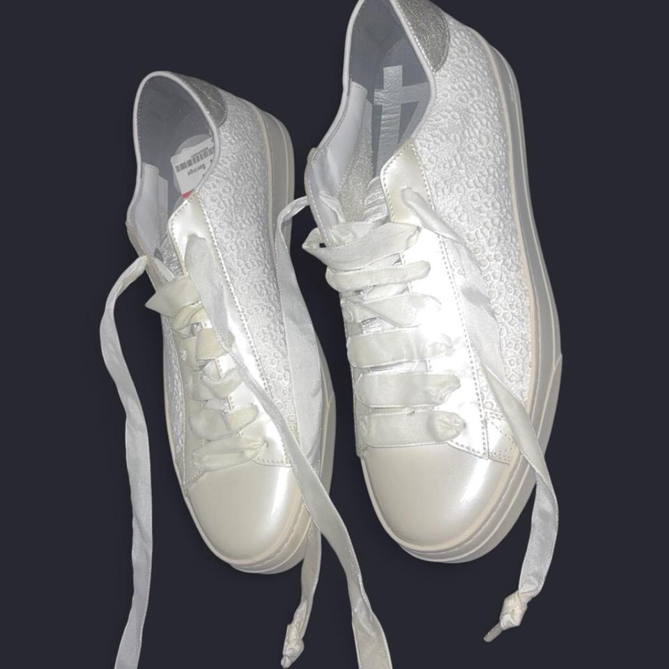 P448 White Lace Sneakers Wedding