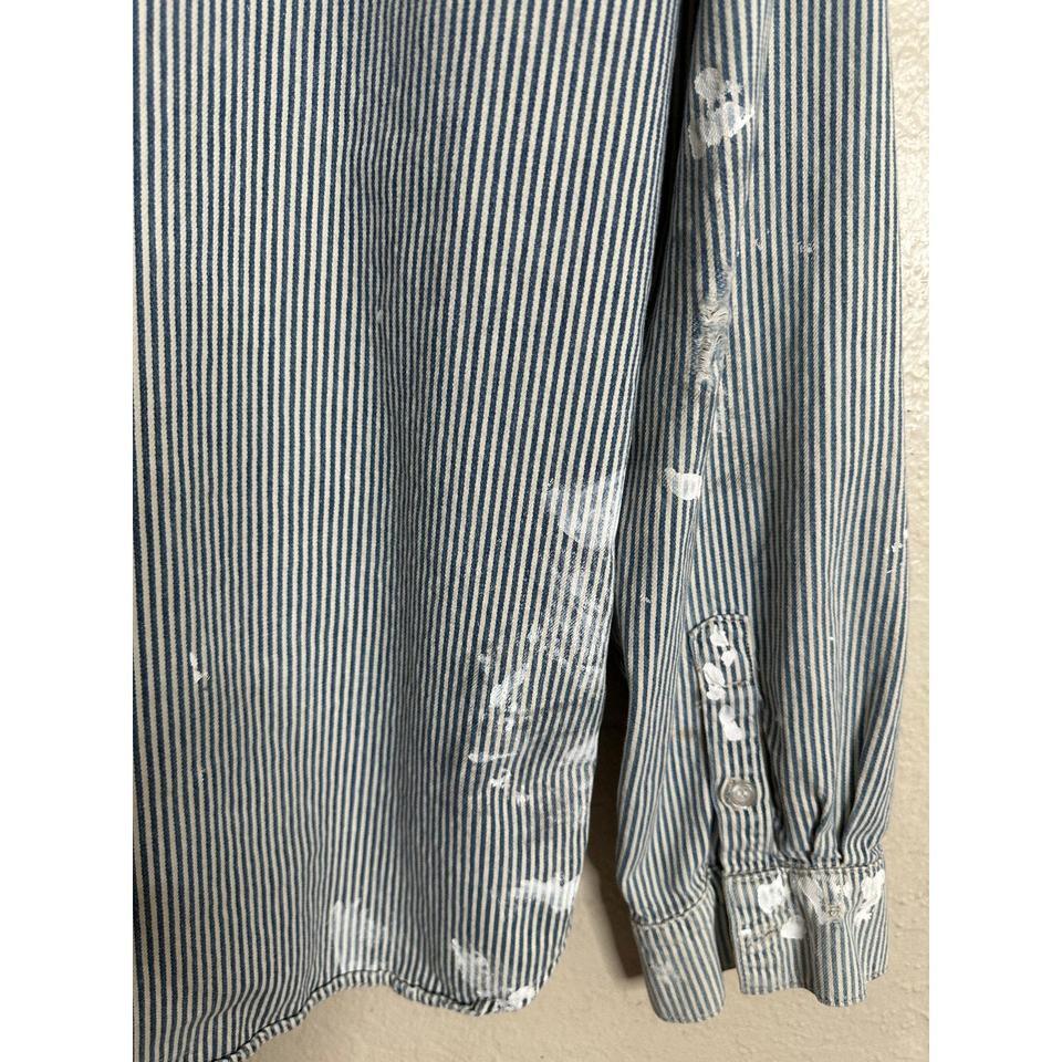 Nsf Indigo Stripe Distressed Paint A6a6 4