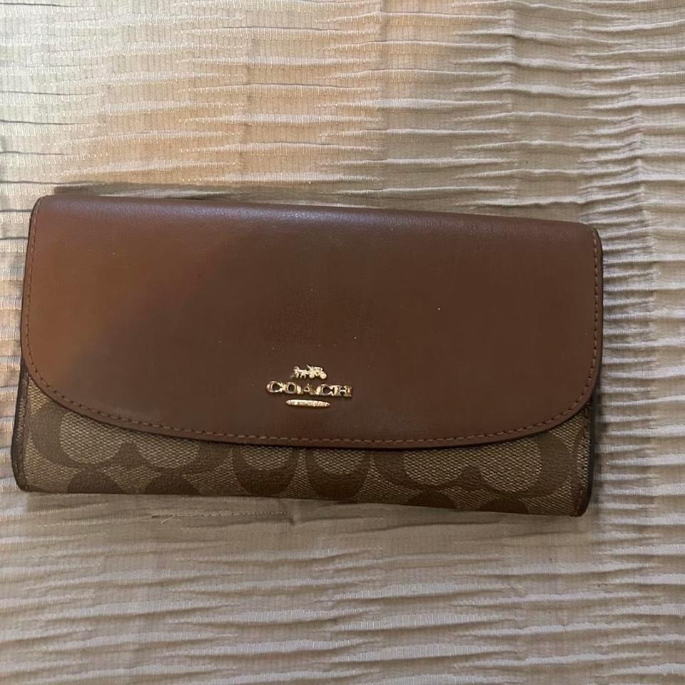 Coach Brown Wallet With Gold 0a80