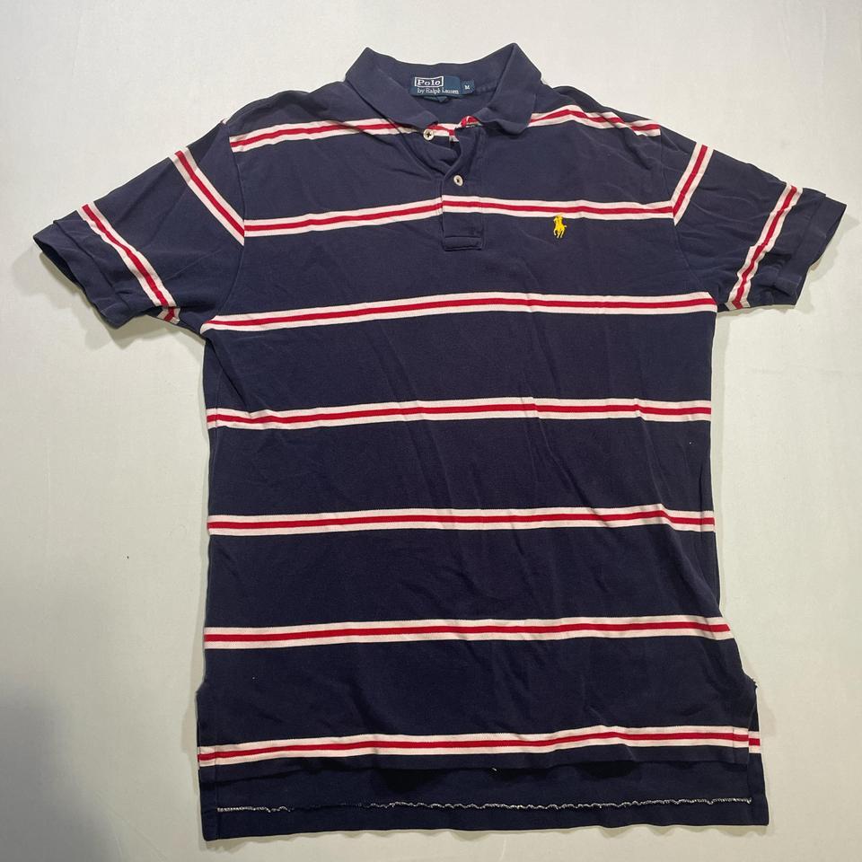 Navy And Red Striped Polo