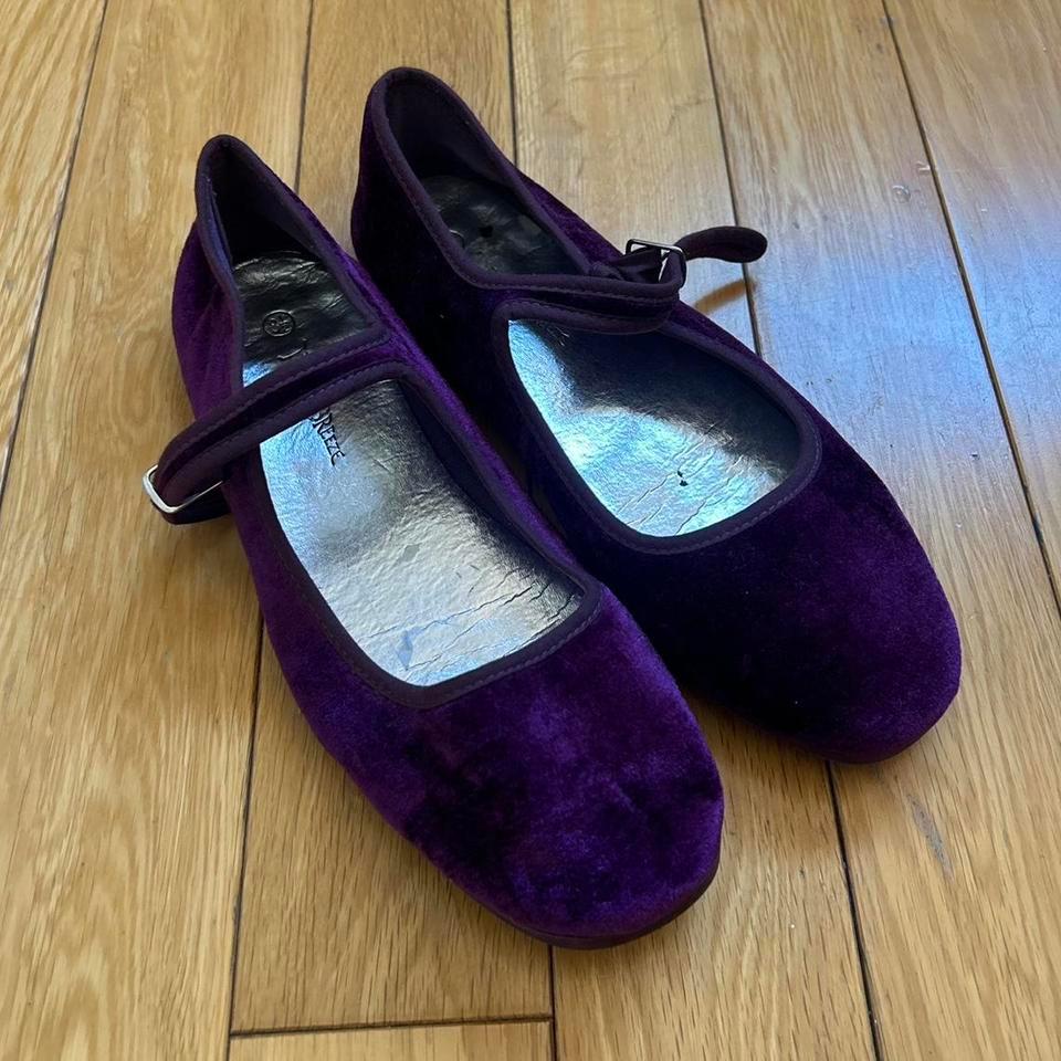 Purple Velvet Mary Jane Ballet 7024 3