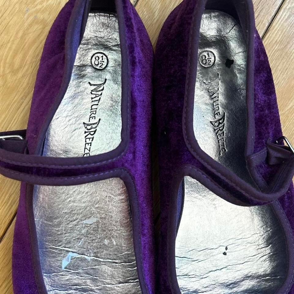 Purple Velvet Mary Jane Ballet 7024 4