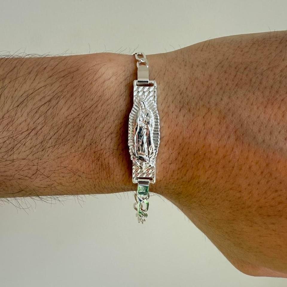 Silver Virgin Mary Cuban Link 7