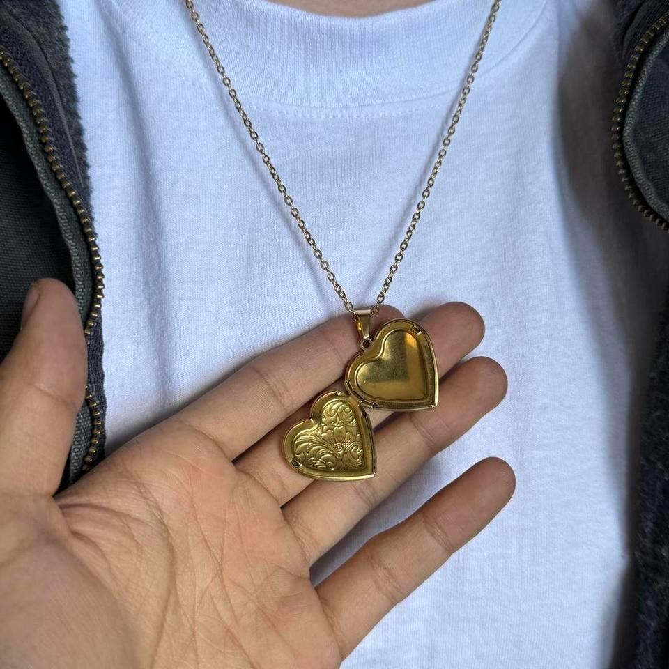 Y2k Style Gold Cute Heart D701 2