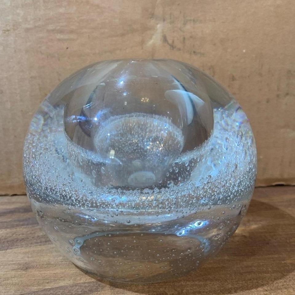 Clear Bubble Art Glass Oil 1b4f 2