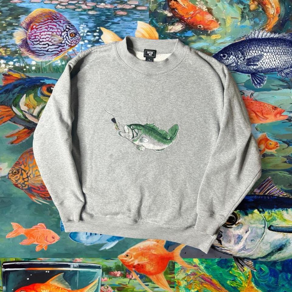 Grey Crewneck Sweatshirt With Embroidered F7eb