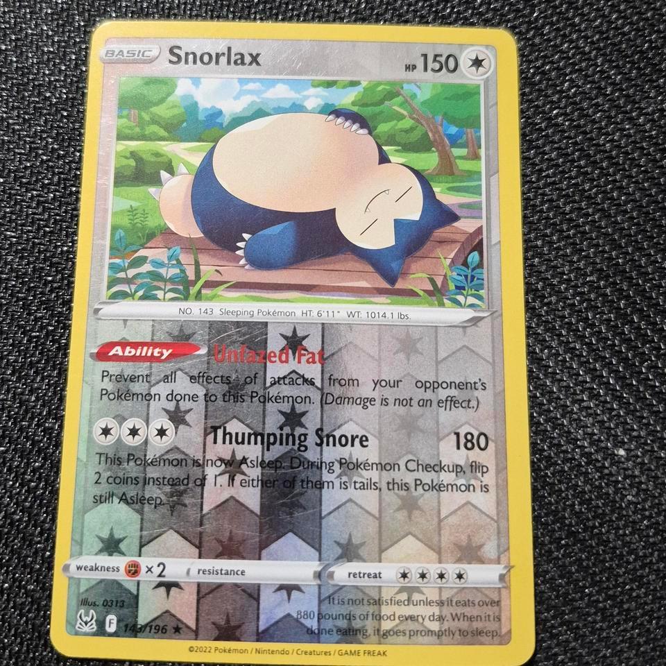 Snorlax 143196 Reverse Holofoil Msg For B75e