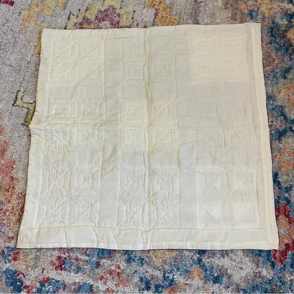 Vintage Handmade Quilted Side Table 6