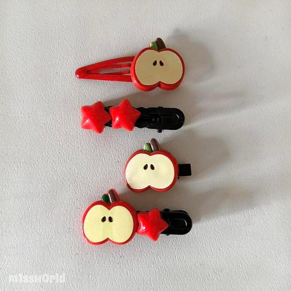4 Pc Apple Hair Clips 6dff