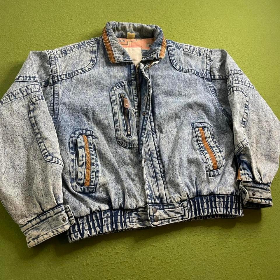 1980s Denim Bomber Jacket With 7