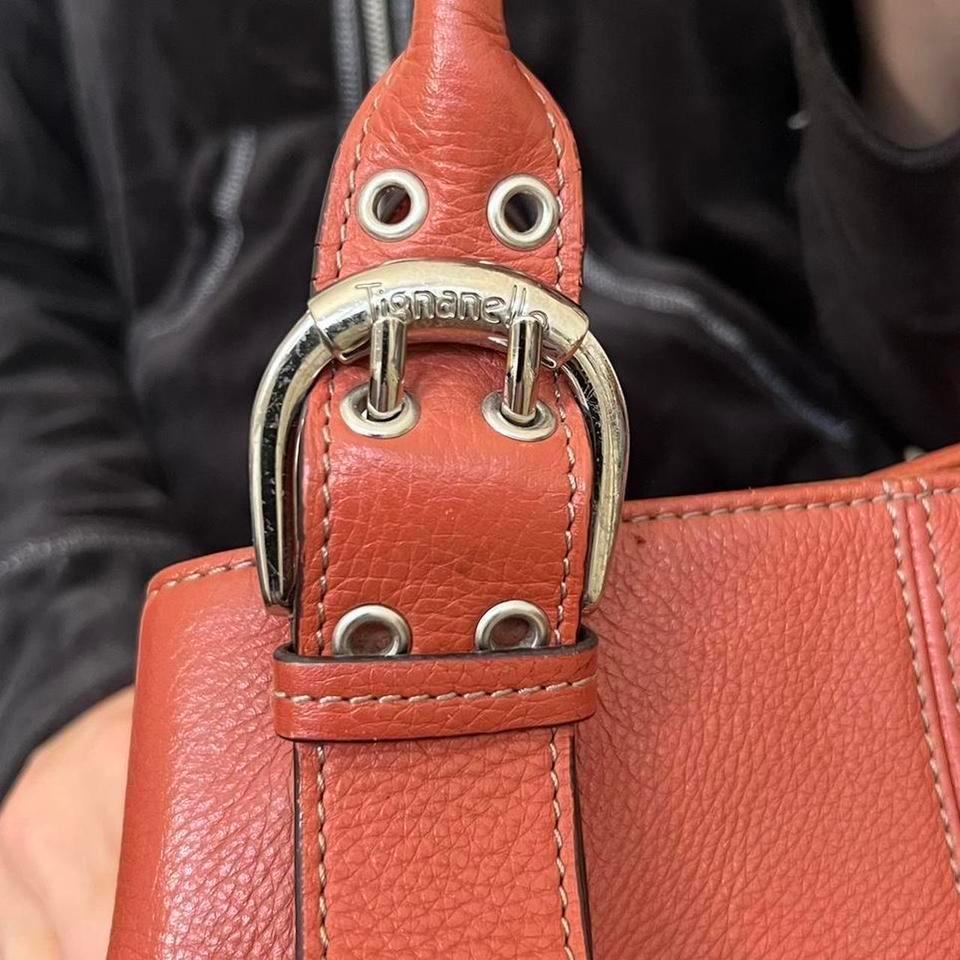 Orange Leather Shoulder Bag With 24f2 5