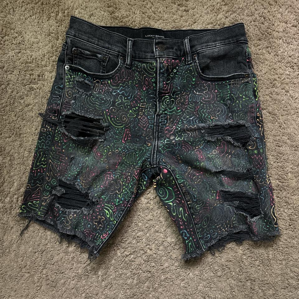One Of A Kind Black Denim Shorts With 7