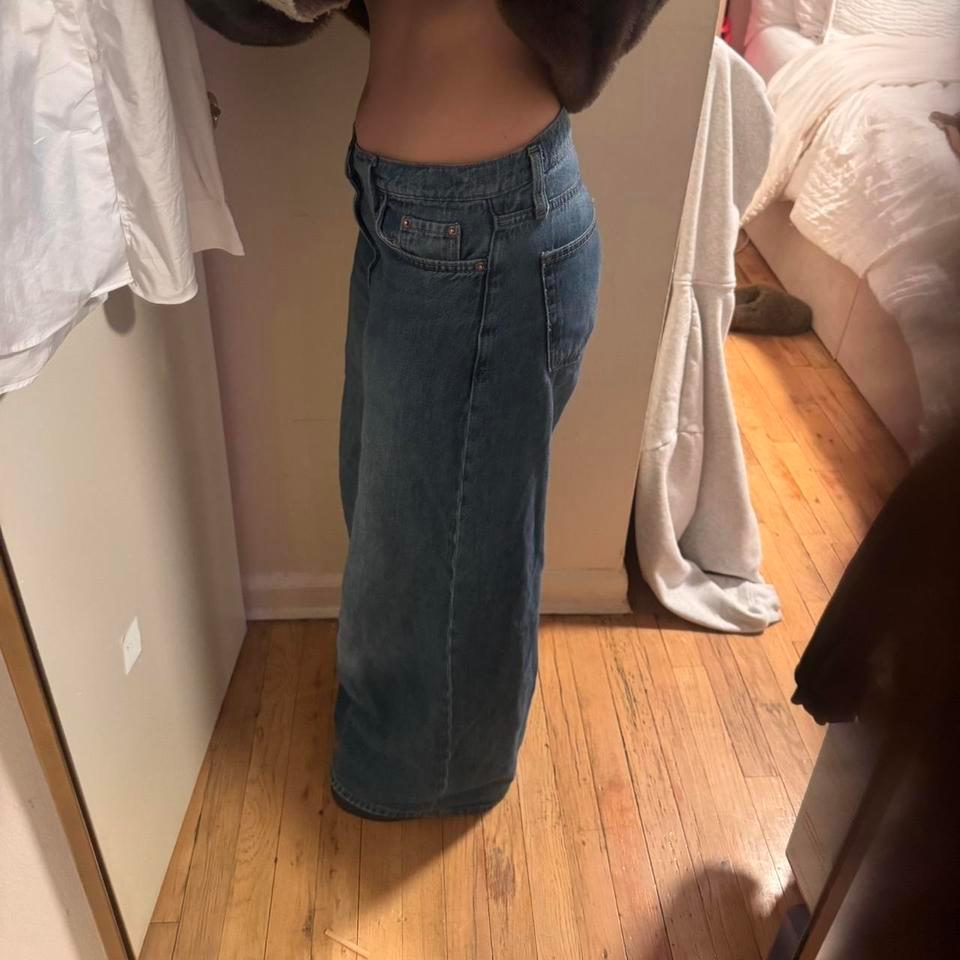 High Waisted Wide Leg Blue Jeans Denim 6ee8 4