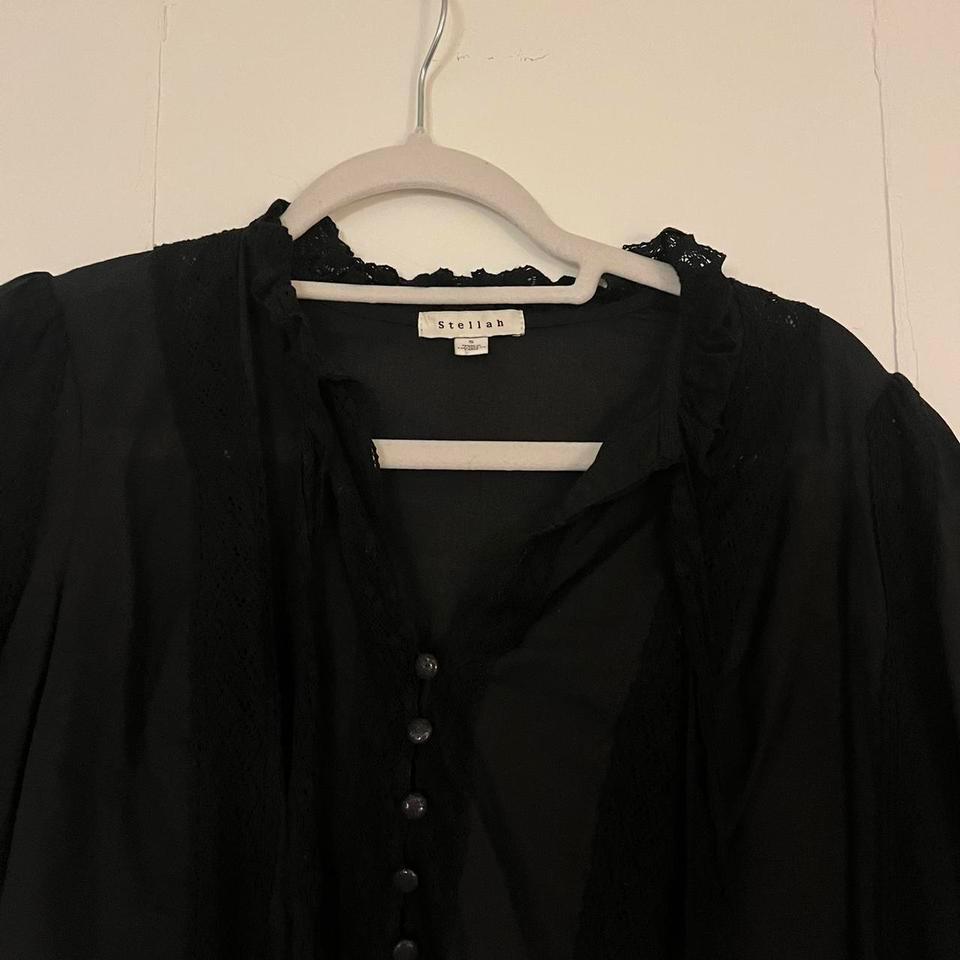 Black Blouse With Lacy Ties Ebef 2