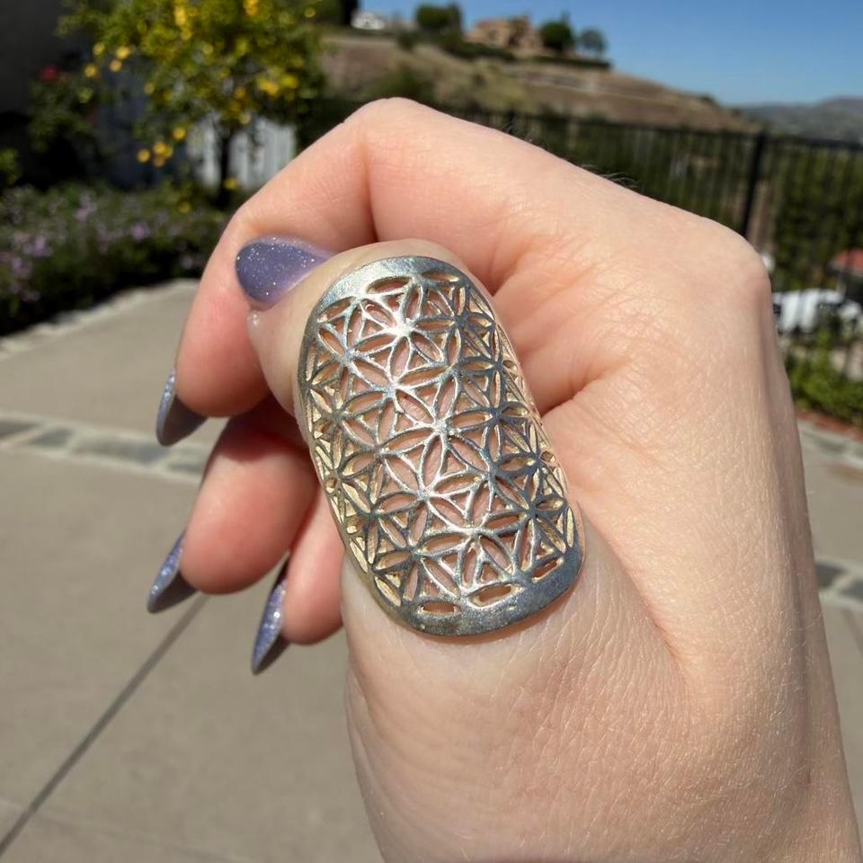 Silver Flower Of Life Ring 0433